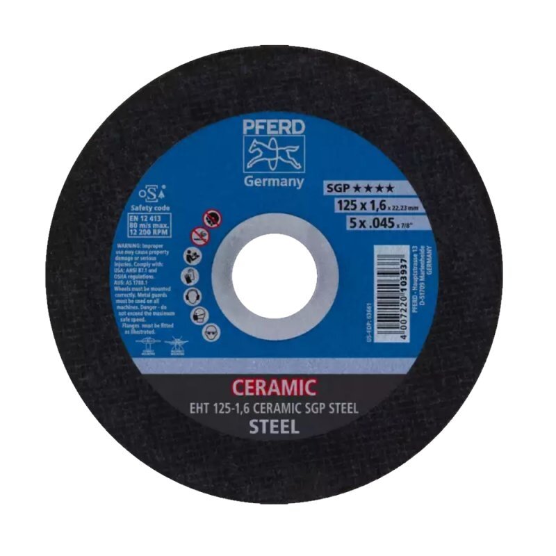 Pjovimo diskas PFERD EHT125-1,6 Ceramic SGP Steel Pjovimo diskas PFERD EHT125-1,6 Ceramic SGP Steel