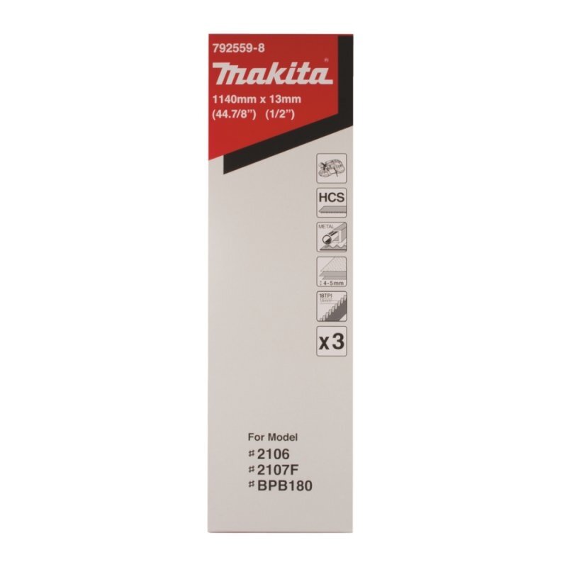 Pjovimo juosta metalui MAKITA 13x0,5x1140mm 18T, 3 vnt. 2 Pjovimo juosta metalui MAKITA 13x0,5x1140mm 18T, 3 vnt. 2