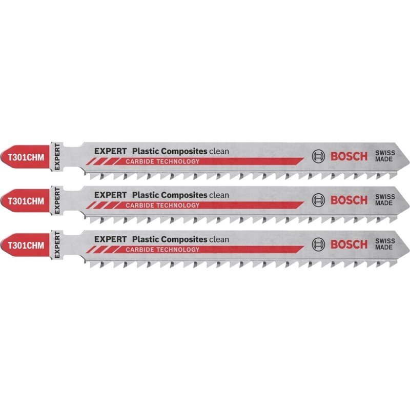 Pjūkleliai BOSCH Expert Plastic Composites Clean T 301 CHM, 3vnt. Pjūkleliai BOSCH Expert Plastic Composites Clean T 301 CHM, 3vnt.