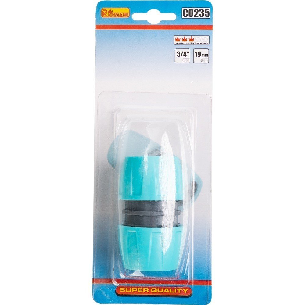 Plastikinė 3/4 x 3/4'' žarnų jungtis 2 Plastikinė 3/4 x 3/4'' žarnų jungtis 2