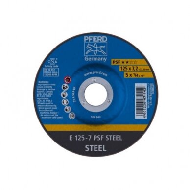 Plieno šlifavimo diskas PFERD PSF Ø125x7x22mm A30 Plieno šlifavimo diskas PFERD PSF Ø125x7x22mm A30