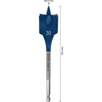 Plunksninis medžio grąžtas BOSCH Expert Ø30x152mm 1 Plunksninis medžio grąžtas BOSCH Expert Ø30x152mm 1