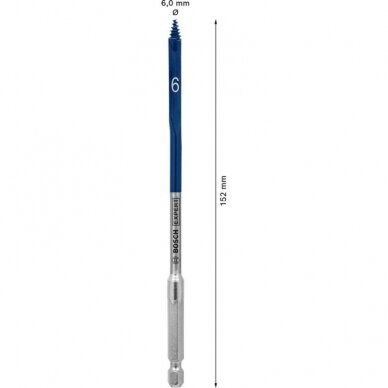 Plunksninis medžio grąžtas BOSCH Expert Ø6x152mm 1 Plunksninis medžio grąžtas BOSCH Expert Ø6x152mm 1