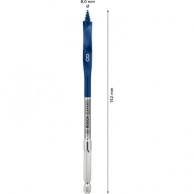 Plunksninis medžio grąžtas BOSCH Expert Ø8x152mm 1 Plunksninis medžio grąžtas BOSCH Expert Ø8x152mm 1