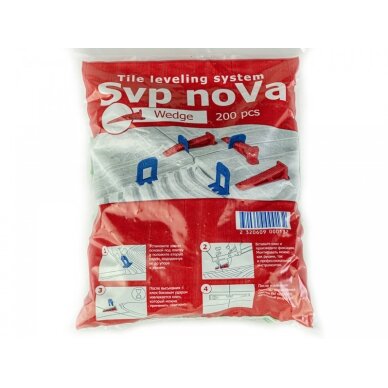 Plytelių pritraukėjo pleištas T-NOVA 200vnt. 2 Plytelių pritraukėjo pleištas T-NOVA 200vnt. 2