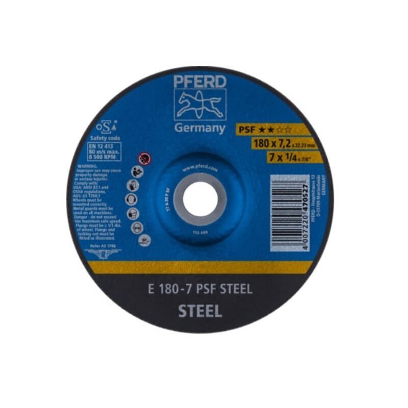 Plieno šlifavimo diskas PFERD PSF Ø178x7x22mm A30 2 Plieno šlifavimo diskas PFERD PSF Ø178x7x22mm A30 2