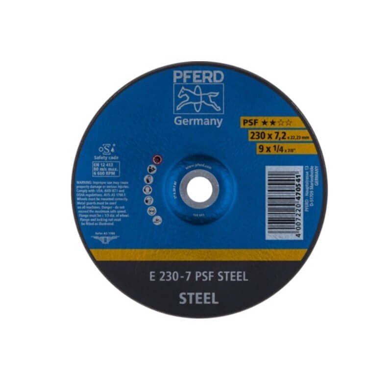 Plieno šlifavimo diskas PFERD PSF Ø230x7x22mm A30