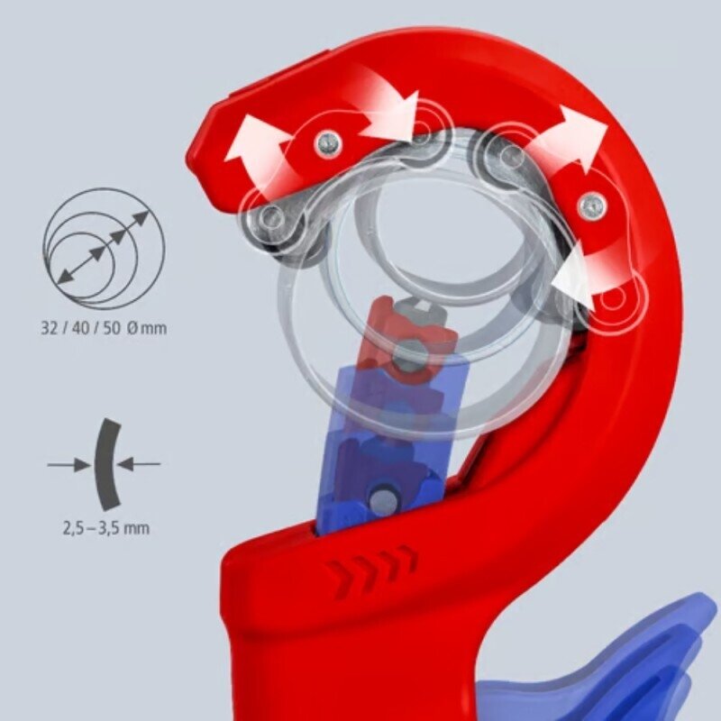 PVC vamzdžių pjaustiklis KNIPEX DPT50 3 PVC vamzdžių pjaustiklis KNIPEX DPT50 3