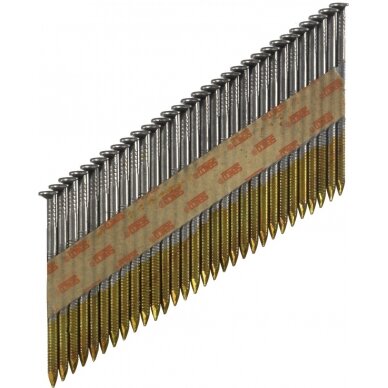 Šaudomos rievėtos vinys 2,87x65, HDG, 34°, GE, SENCO, 2000vnt. (lauko darbams) Šaudomos rievėtos vinys 2,87x65, HDG, 34°, GE, SENCO, 2000vnt. (lauko darbams)