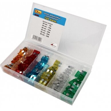 Saugiklių komplektas 5A-30 120 vnt. Saugiklių komplektas 5A-30 120 vnt.