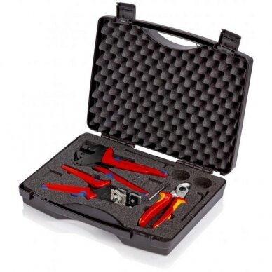 Saulės modulių jungčių apdirbimo replių rinkinys KNIPEX 1 Saulės modulių jungčių apdirbimo replių rinkinys KNIPEX 1