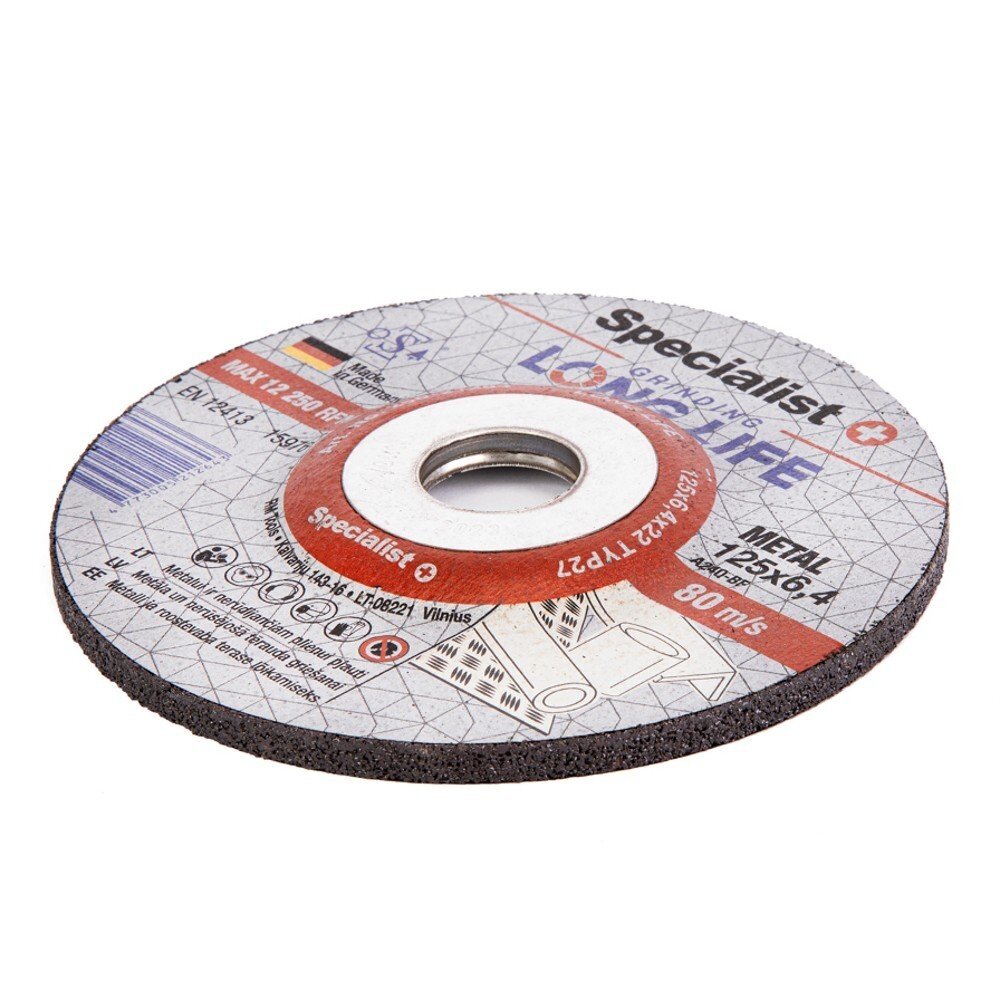 Šlif. diskas LONG LIFE 125x6,4x22 mm 1 Šlif. diskas LONG LIFE 125x6,4x22 mm 1