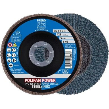 Šlifavimo diskas PFERD PFC125 Z40 SG-POWER 60