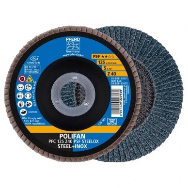 Šlifavimo diskas PFC125 Z PSF PFERD 60 Šlifavimo diskas PFC125 Z PSF PFERD 60