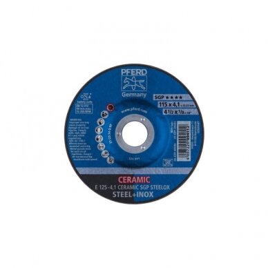 Šlifavimo diskas PFERD E 125-4,1 Ceramic SGP Steelox
