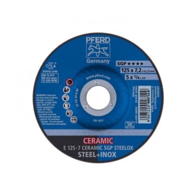 Šlifavimo diskas PFERD E125-7 Ceramic SGP Steelox