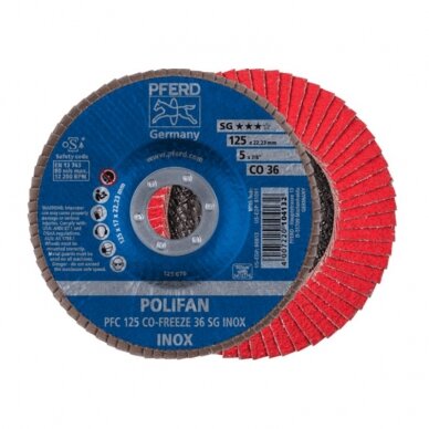 Šlifavimo diskas PFERD PFC125 CO-FREEZE SG INOX 36