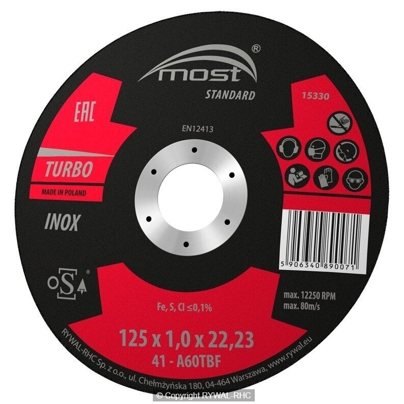 Šlifavimo diskas Most Inox 27 A30RBF 125x22 mm Šlifavimo diskas Most Inox 27 A30RBF 125x22 mm