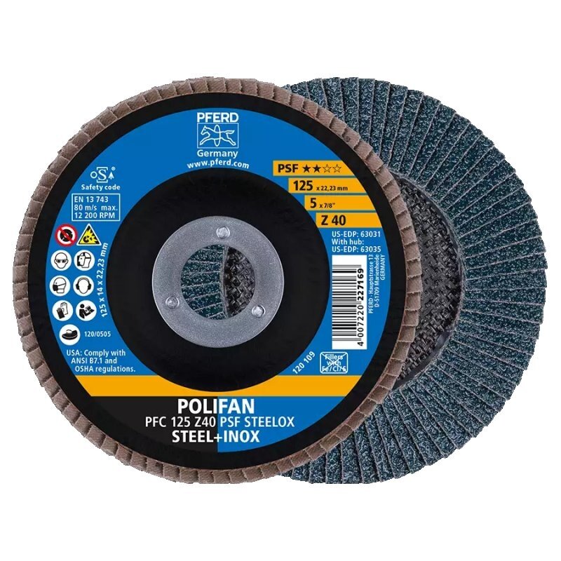 Šlifavimo diskas PFC125 Z PSF PFERD 40 Šlifavimo diskas PFC125 Z PSF PFERD 40