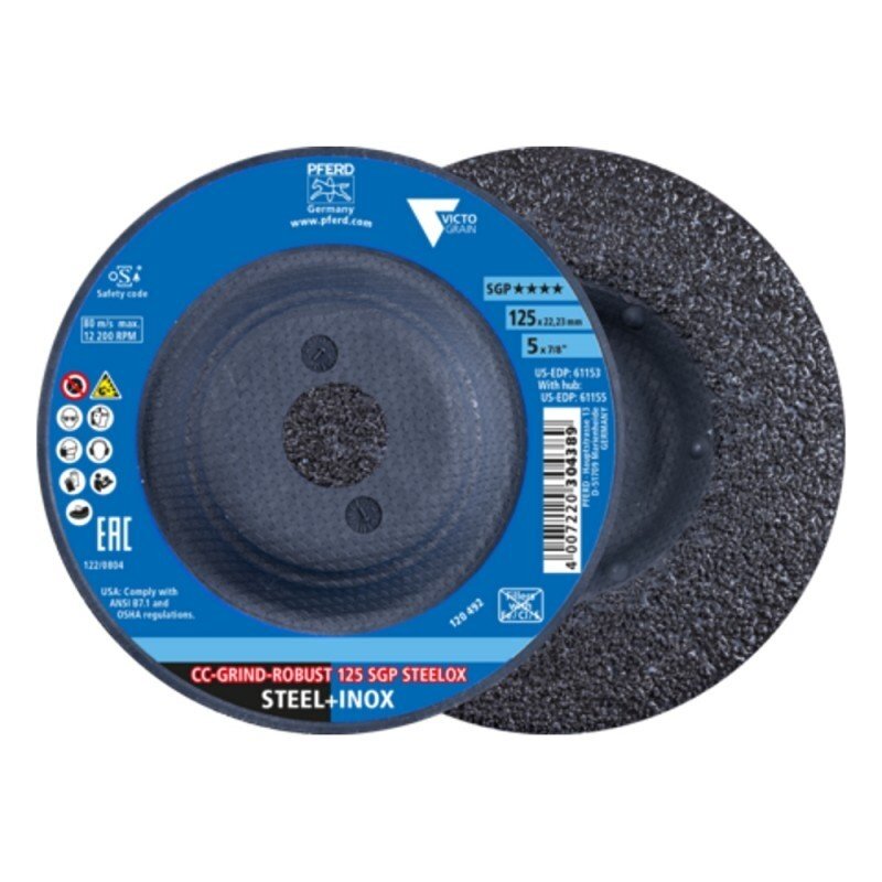 Šlifavimo diskas PFERD CC-Grind-Robust 125 SGP Steelox Šlifavimo diskas PFERD CC-Grind-Robust 125 SGP Steelox