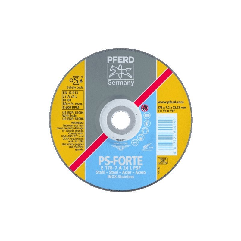 Šlifavimo diskas PFERD E230-7 A24 L PSF-INOX 1