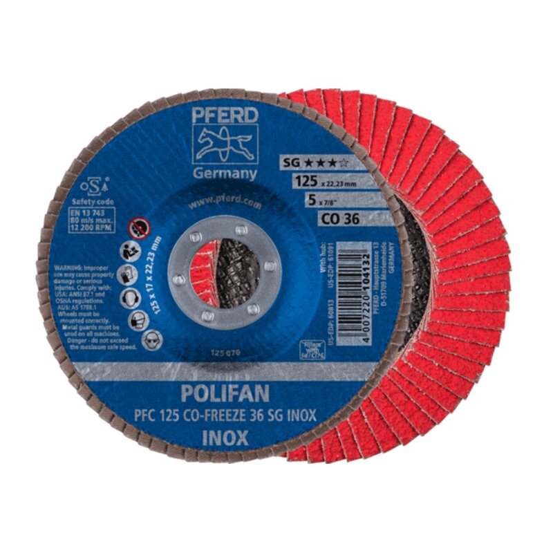 Šlifavimo diskas PFERD PFC125 CO-FREEZE SG INOX 36 Šlifavimo diskas PFERD PFC125 CO-FREEZE SG INOX 36