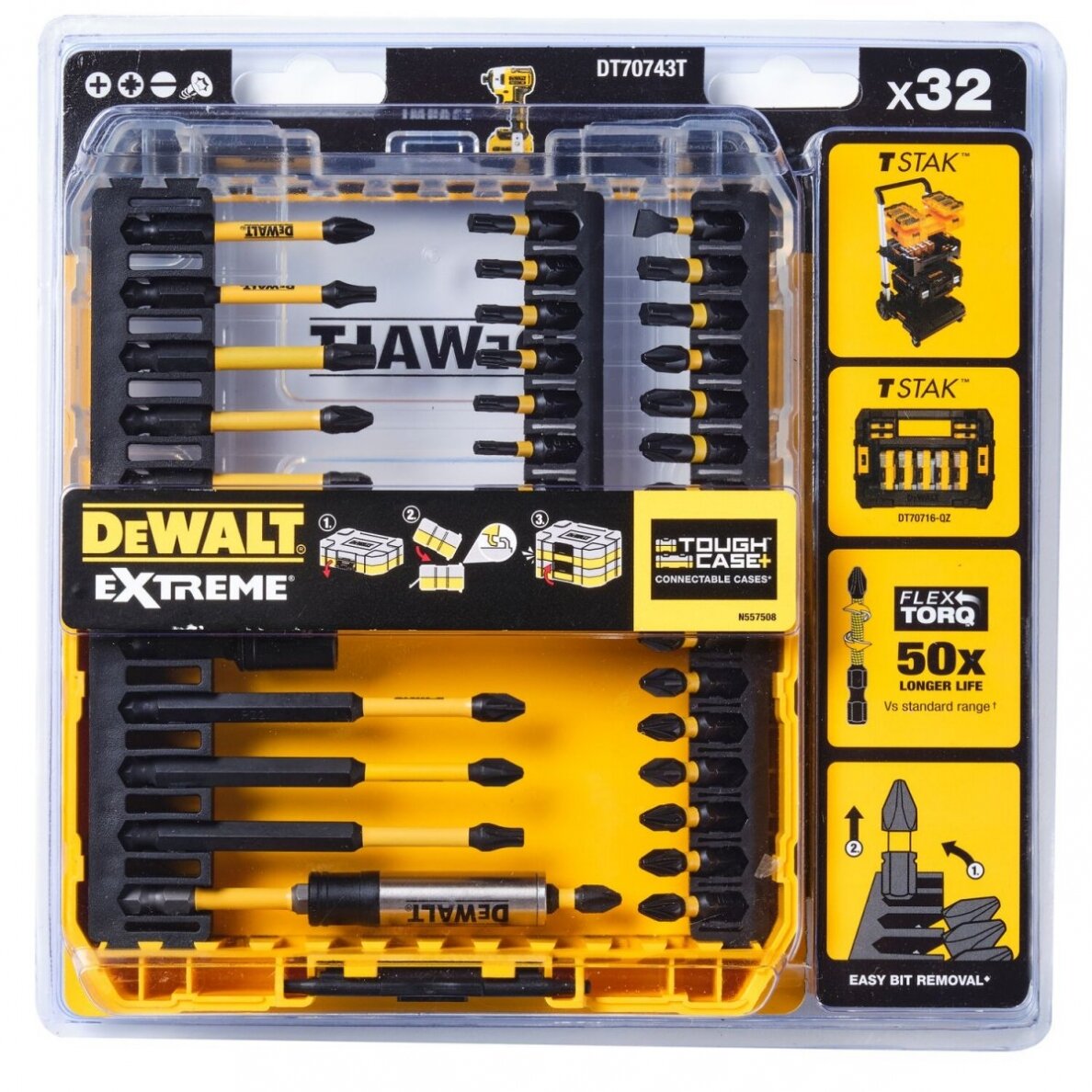 Smūginių antgalių rinkinys FLEXTORQ, DeWALT, 32 vnt. 4 Smūginių antgalių rinkinys FLEXTORQ, DeWALT, 32 vnt. 4