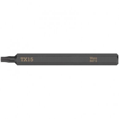 Smūginis atsuktuvo antgalis WERA 867 S Torx TX15 70mm Smūginis atsuktuvo antgalis WERA 867 S Torx TX15 70mm