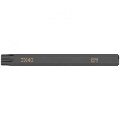 Smūginis atsuktuvo antgalis WERA 867 S Torx TX40 70mm Smūginis atsuktuvo antgalis WERA 867 S Torx TX40 70mm