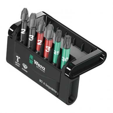 Smūginių sukimo antgalių rinkinys WERA Bit-Check 6 Impaktor 1 Smūginių sukimo antgalių rinkinys WERA Bit-Check 6 Impaktor 1