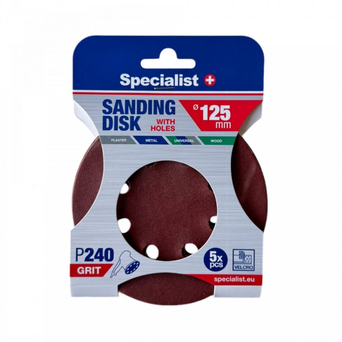 SPECIALIST+ šlifavimo popierius su skylėmis P240, 125 mm, 5 vnt. SPECIALIST+ šlifavimo popierius su skylėmis P240, 125 mm, 5 vnt.