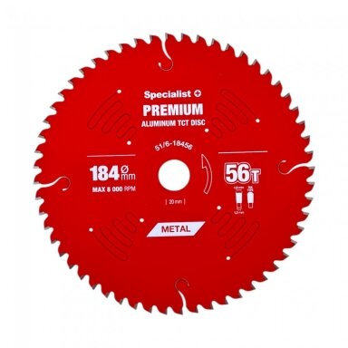 SPECIALIST+ pjovimo diskas Aluminium 184x56Tx20/16mm SPECIALIST+ pjovimo diskas Aluminium 184x56Tx20/16mm