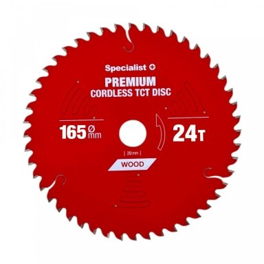 SPECIALIST+ pjovimo diskas Cordless 165x24Tx20mm
