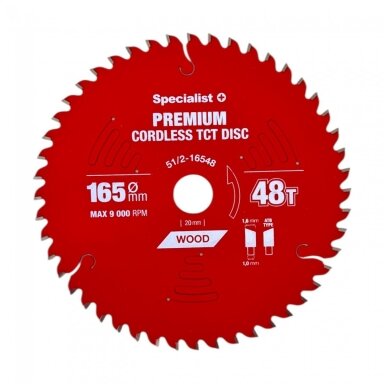 SPECIALIST+ pjovimo diskas Cordless 165x48Tx20mm