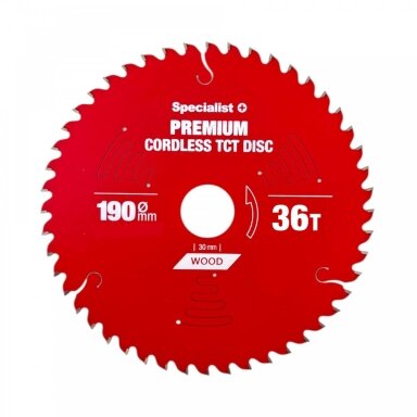 Pjovimo diskas 190x36Tx30mm, Cordless PREMIUM SPECIALIST+