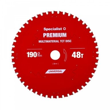 Pjovimo diskas 190x48Tx30mm, Multimaterial PREMIUM, SPECIALIST+ Pjovimo diskas 190x48Tx30mm, Multimaterial PREMIUM, SPECIALIST+