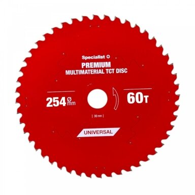 Pjovimo diskas 254x60Tx30mm, Multimaterial PREMIUM, SPECIALIST+ Pjovimo diskas 254x60Tx30mm, Multimaterial PREMIUM, SPECIALIST+