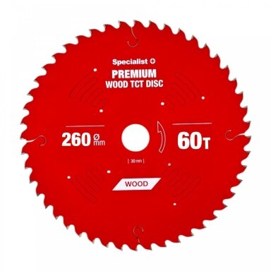 Pjovimo diskas 260x60Tx30mm, Wood PREMIUM, SPECIALIST+