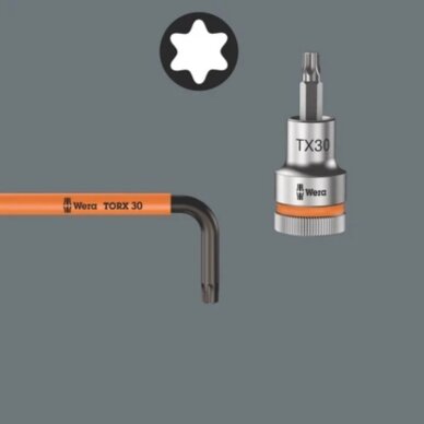 Spalvotų šešiakampių raktų rinkinys WERA 967/9 TORX XL HF 2 Spalvotų šešiakampių raktų rinkinys WERA 967/9 TORX XL HF 2
