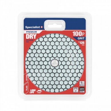 SPECIALIST+ deimant. šlifavimo lap., universalus, 125 mm, 100P SPECIALIST+ deimant. šlifavimo lap., universalus, 125 mm, 100P