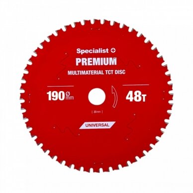 Pjovimo diskas 190x48Tx30mm, Multimaterial PREMIUM, SPECIALIST+ Pjovimo diskas 190x48Tx30mm, Multimaterial PREMIUM, SPECIALIST+