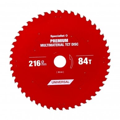 Pjovimo diskas 216x84Tx30mm, Multimaterial PREMIUM, SPECIALIST+ Pjovimo diskas 216x84Tx30mm, Multimaterial PREMIUM, SPECIALIST+