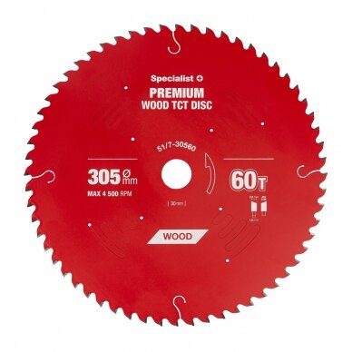 Pjovimo diskas 305x60Tx30mm, Wood PREMIUM, SPECIALIST+ 1