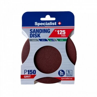 SPECIALIST+ šlifavimo popierius P150, 125 mm, 5 vnt. SPECIALIST+ šlifavimo popierius P150, 125 mm, 5 vnt.