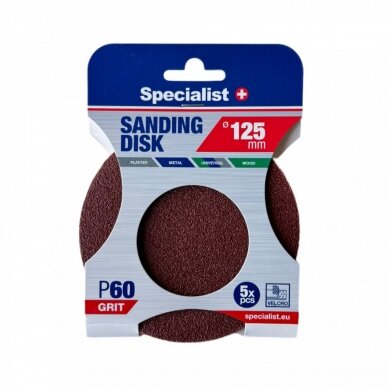 SPECIALIST+ šlifavimo popierius P60, 125 mm, 5 vnt. SPECIALIST+ šlifavimo popierius P60, 125 mm, 5 vnt.