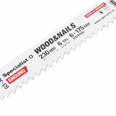 SPECIALIST+ ties. pjūklas medienai su vinimis, 230 mm, 6TPI 1 SPECIALIST+ ties. pjūklas medienai su vinimis, 230 mm, 6TPI 1