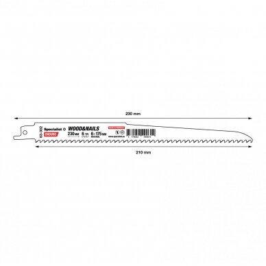 SPECIALIST+ ties. pjūklas medienai su vinimis, 230 mm, 6TPI 3 SPECIALIST+ ties. pjūklas medienai su vinimis, 230 mm, 6TPI 3