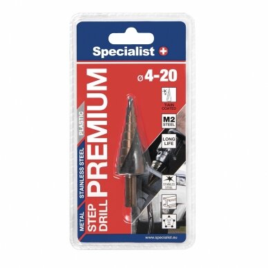 SPECIALIST+ žingsninis grąžtas PREMIUM, ⌀4-20 3 SPECIALIST+ žingsninis grąžtas PREMIUM, ⌀4-20 3