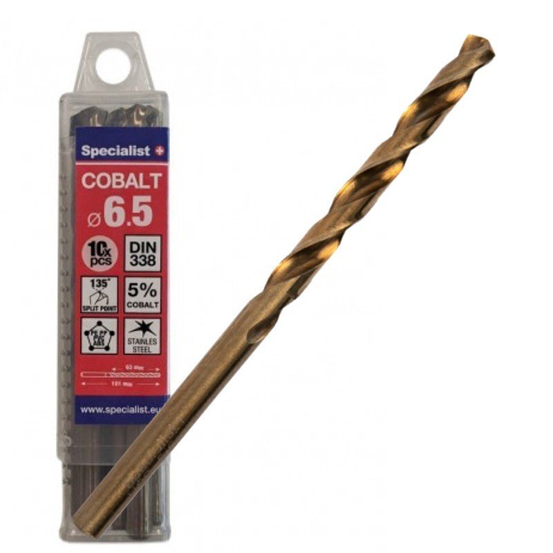 Specialist+ Cobalt met. gr. 6.5 mm 10vnt Specialist+ Cobalt met. gr. 6.5 mm 10vnt