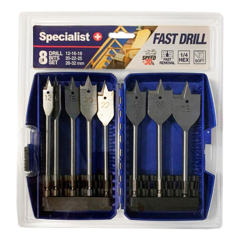 Specialist+ plunksninių grąžtų rinkinys 8vnt. Specialist+ plunksninių grąžtų rinkinys 8vnt.